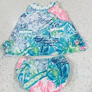 NWOT Lilly Pulitzer Baby Dress and Bloomers Set 6-12 Months Cotton